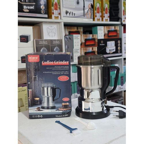 Nima Stainless Electric Coffee Grinder Large Capacity Semi-Automatic Bean Nut Spice Cere…