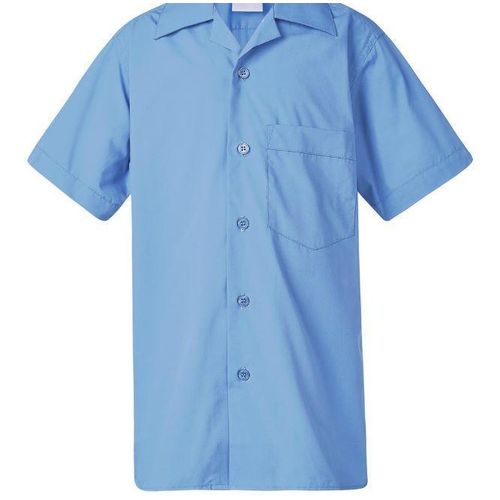1PC Uniseex School Button Down cotton shirt-Blue